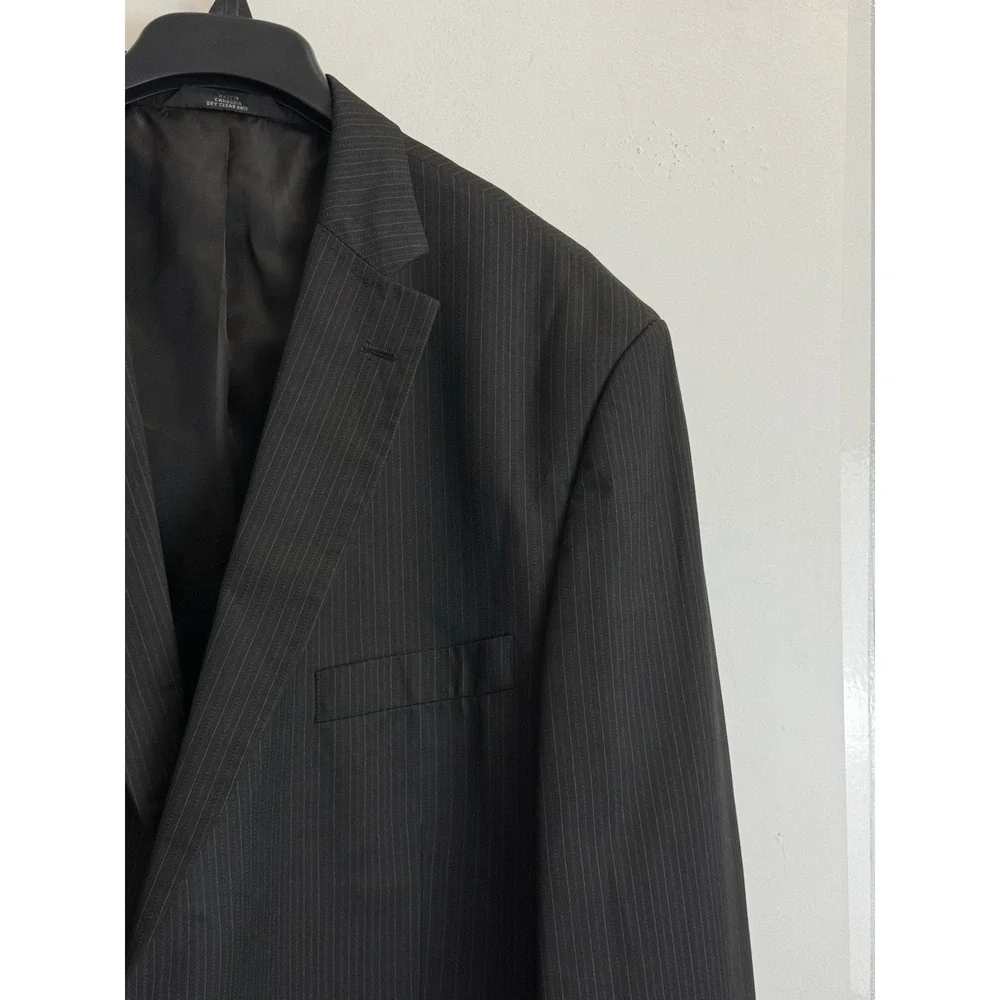 HAGGAR Suit Up System Blazer Jacket Men's‎ Size 48R Black Pinstripe